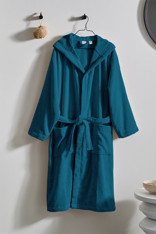 Badjas met capuchon- Blauw