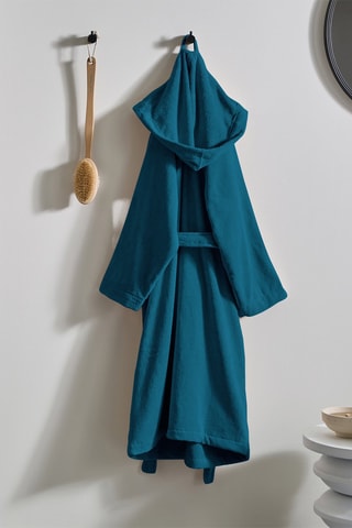Badjas met capuchon- Blauw