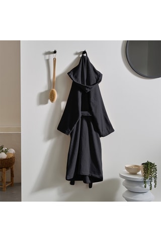Badjas met capuchon- Antraciet