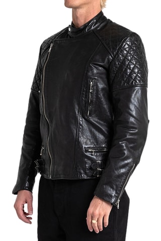 Veste en cuir - Noir