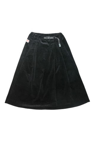 Jupe midi en velours - Noir