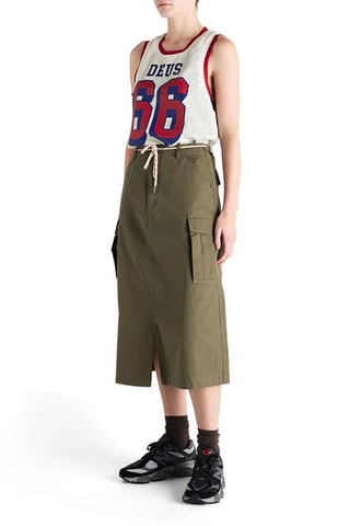 Jupe midi - Vert olive