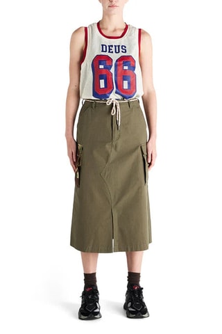 Jupe midi - Vert olive