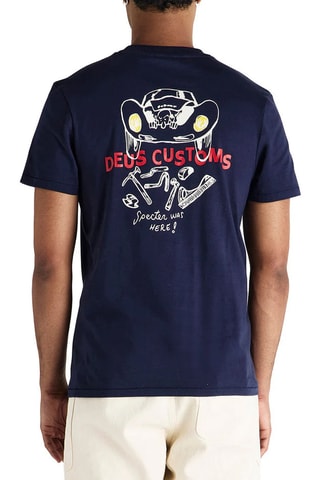 T-shirt en coton biologique - Bleu nuit et rouge
