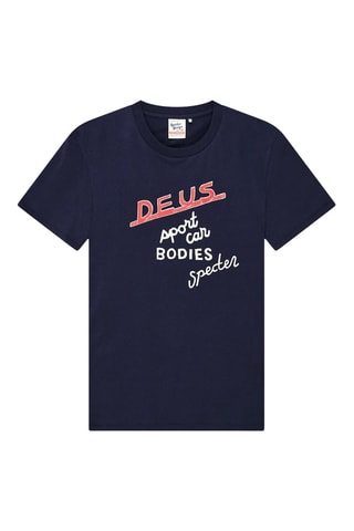T-shirt en coton biologique - Bleu nuit et rouge