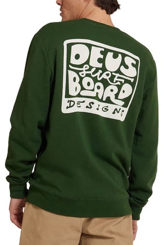 Sweat en coton biologique - Vert foncé et blanc