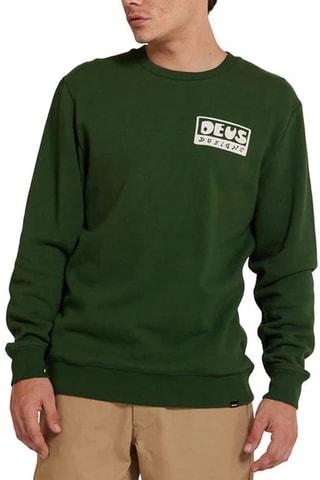 Sweat en coton biologique - Vert foncé et blanc