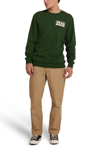 Sweat en coton biologique - Vert foncé et blanc