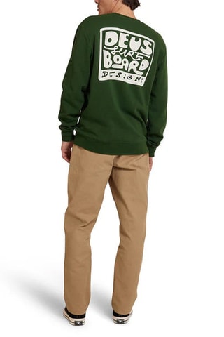 Sweat en coton biologique - Vert foncé et blanc