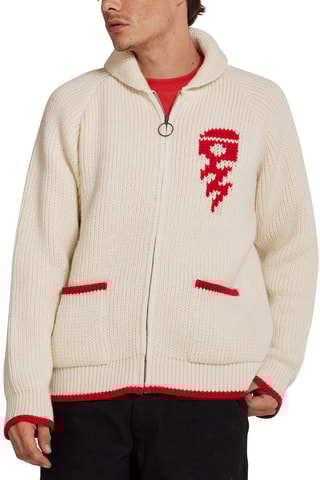 Gilet en laine - Blanc et rouge