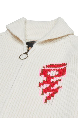 Gilet en laine - Blanc et rouge