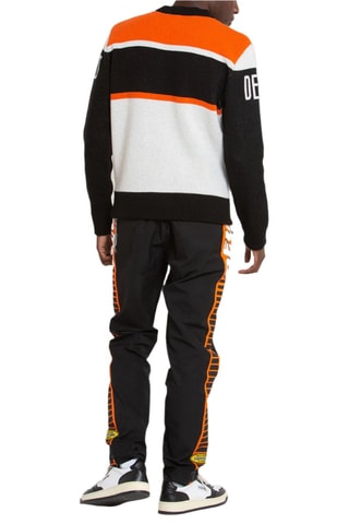 Pull en laine - Noir et orange