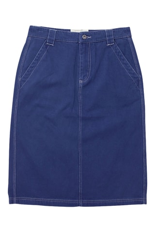 Jupe droite en jean - Indigo