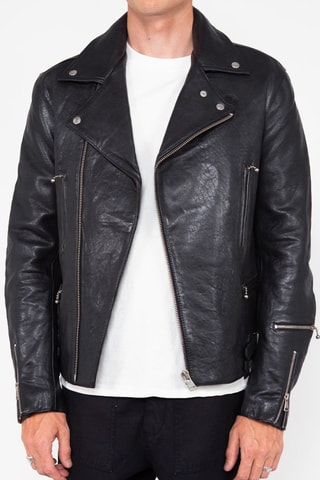 Veste en cuir d’agneau Tornado - Noir