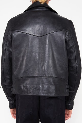 Veste en cuir d’agneau Tornado - Noir