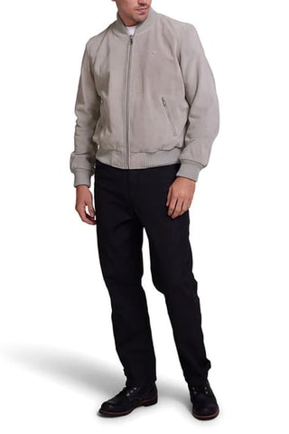 Bomber en croûte de cuir - Beige