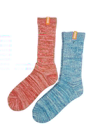 2 paires de chaussettes - Orange chiné et turquoise chiné