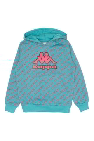 Sweater met capuchon - Turquoise en Roze