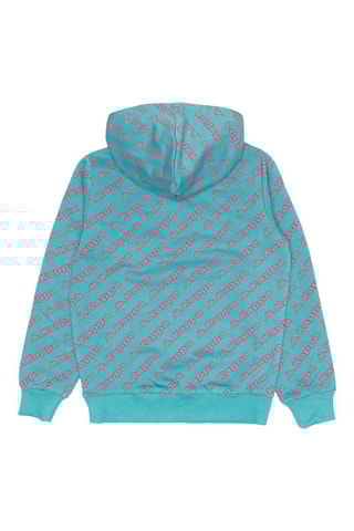 Sweater met capuchon - Turquoise en Roze