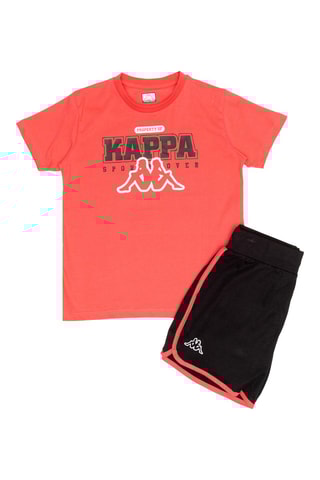 T-shirt en Short - Koraalrood en Zwart