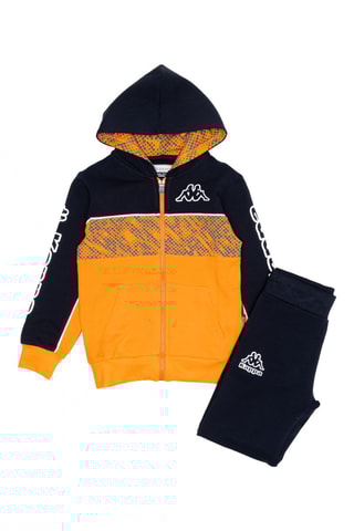 Set Sweater met Capuchon en Joggingbroek- Oranje en Donkerblauw