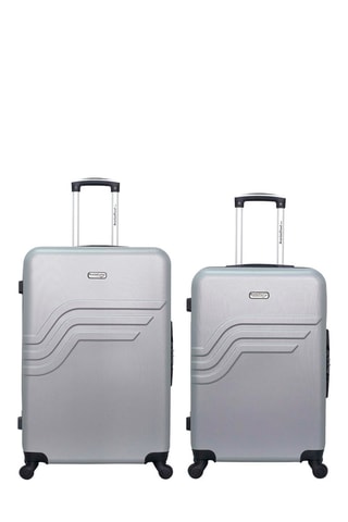 Valigia media e valigia grande Queens - 65/75 cm  - Nero, argentato e grigio