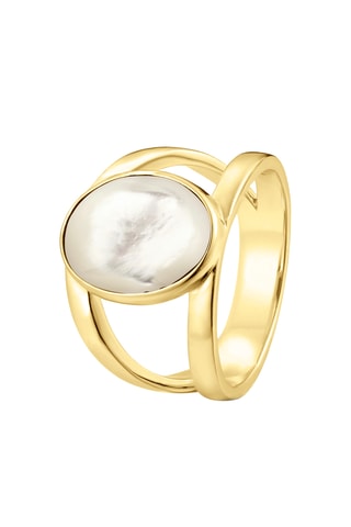 Ring - Verguld Brons en Parelmoer