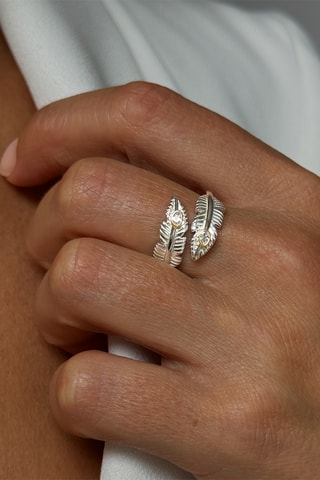 Verstelbare Ring - Zilverkleurig Brons, Verguld Brons en Zirkonia’s