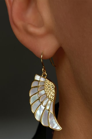 Oorbellen - Verguld Brons en Parelmoer