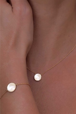 Ketting - Verguld Brons en Parelmoer