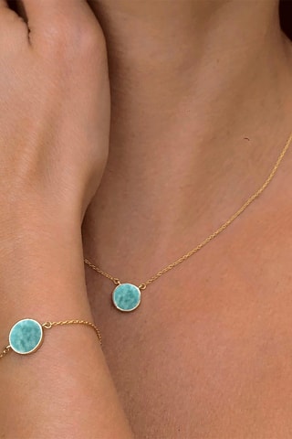 Ketting - Verguld Brons en Amazonieten