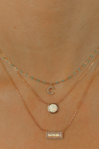 Ketting - Verguld Brons en Opaal