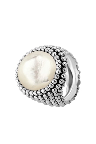 Ring - Zilverkleurig Brons en Parelmoer