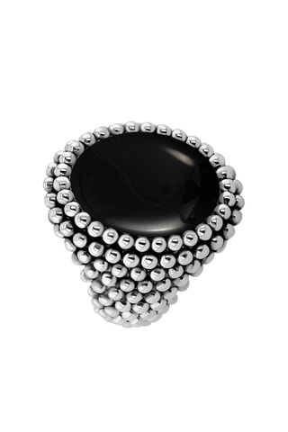 Ring - Zilverkleurig Brons en Onyx