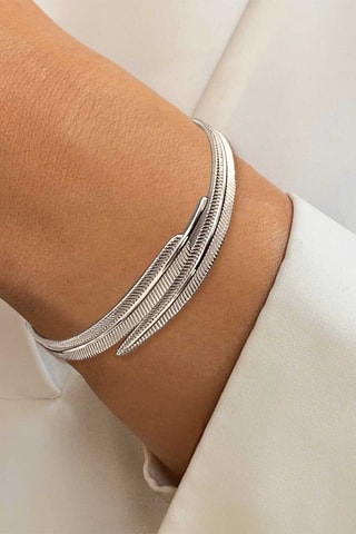 Open Armband - Zilverkleurig Brons 