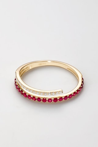 Ring Lyson Geelgoud, Diamanten en Robijnen 