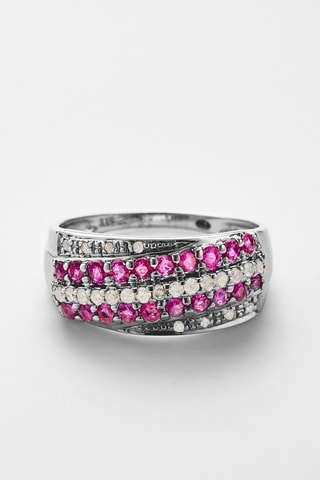 Ring Chemin des Rubis Witgoud, Diamanten en Robijnen