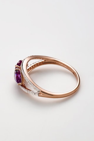 Ring Lizbeth - Roségoud, Diamanten, amethist en rhodoniet