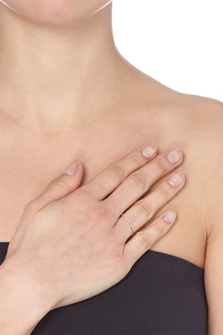 Ring Chaîne Barre Scintillante    Witgoud en Diamanten