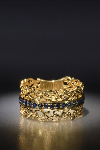 Ring Solina Geelgoud en Saffieren