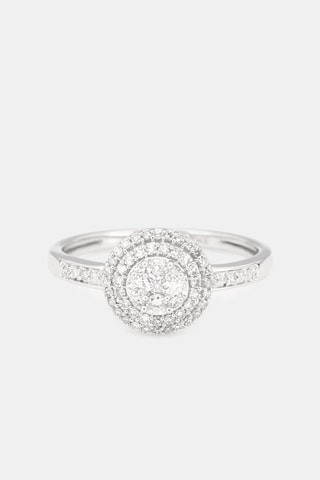 Ring Trèfle des Diamants Witgoud en Diamanten