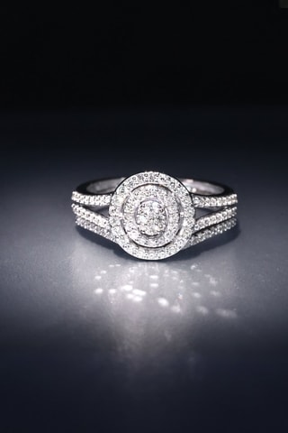 Ring Duo Witgoud en Diamanten