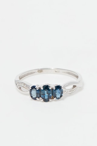 Ring Trio Azul Witgoud, Diamanten en Saffieren