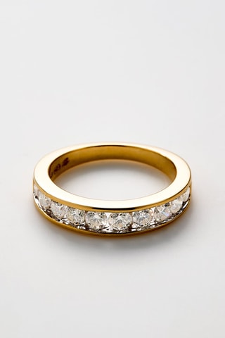 Trouwring  Rail  Geelgoud en Diamanten