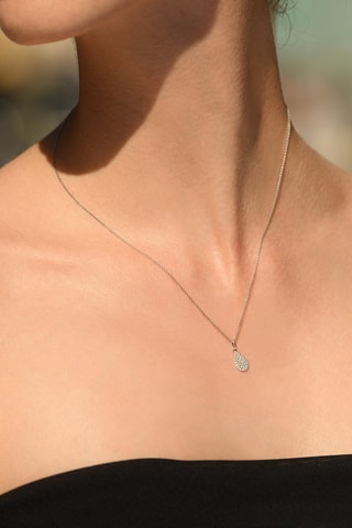 Hanger Goutte de Pluie Witgoud en Diamanten