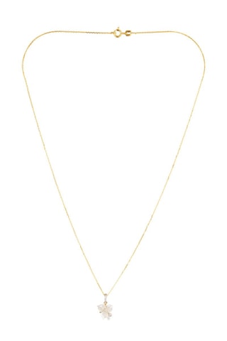 Hanger Geelgoud, Diamanten 0,04 Karaat/12 en Parelmoer