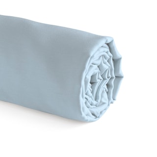 Lençol-capa em cetim de algodão 200 fios/cm² Aurore - Azul
