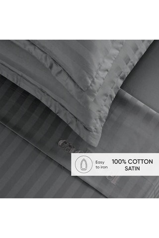 Lençol-capa em cetim de algodão 80 fios/cm² - Cinzento