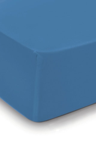 Lençol-capa em cetim de algodão 200 fios/cm² Aurore - Azul