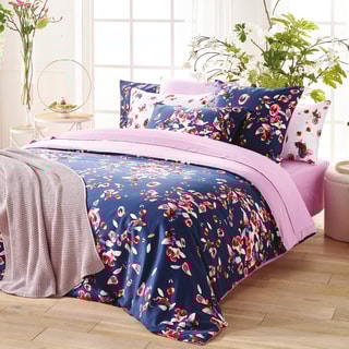 Lençol-capa em cetim de algodão 200 fios/cm² Aurore - Rosa